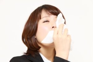 インフルエンザによる鼻水症状